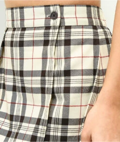 Empyre Vanessa Cream & Black Plaid Mini Skirt -Swimwear Store Empyre Vanessa Cream Black Plaid Mini Skirt 355376 alt2 US