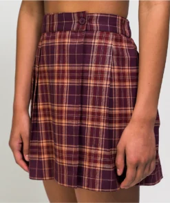 Empyre Vanessa Red & Burgundy Plaid Mini Skirt -Swimwear Store Empyre Vanessa Red Burgundy Plaid Mini Skirt 341765 alt1 US