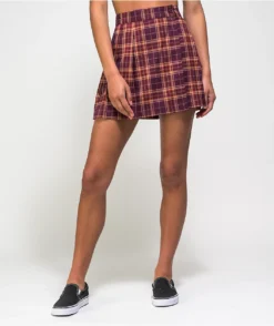 Empyre Vanessa Red & Burgundy Plaid Mini Skirt