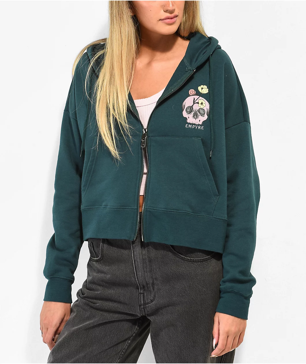 Empyre Zuri Ponderosa Pine Crop Zip Hoodie 4 Empyre Zuri Ponderosa Pine Crop Zip Hoodie - Image 4