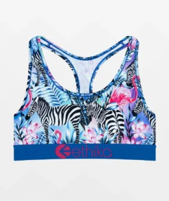 Ethika Zebra Paradise Blue Sports Bra