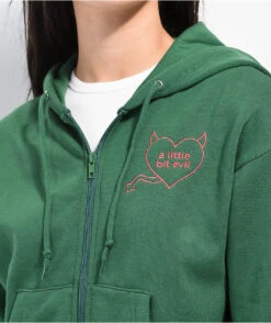 JV By Jac Vanek Lil Bit Evil Green Crop Zip Hoodie 5 JV By Jac Vanek Lil Bit Evil Green Crop Zip Hoodie -Swimwear Store JV By Jac Vanek Lil Bit Evil Green Crop Zip Hoodie 361438 alt1 US