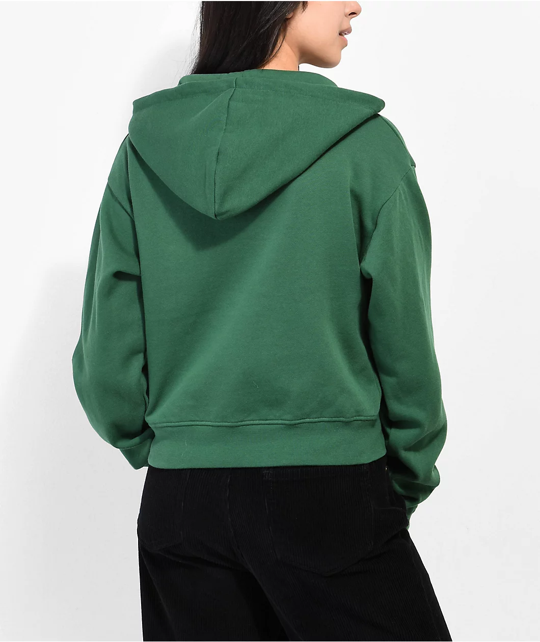 JV By Jac Vanek Lil Bit Evil Green Crop Zip Hoodie 2 JV By Jac Vanek Lil Bit Evil Green Crop Zip Hoodie - Image 2