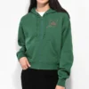 JV By Jac Vanek Lil Bit Evil Green Crop Zip Hoodie