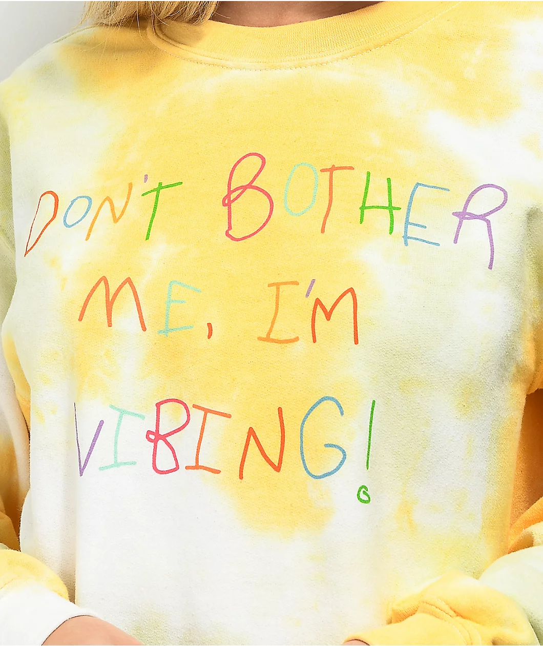 JV By Jac Vanek Don't Bother Orange Tie Dye Crewneck 2 JV By Jac Vanek Don't Bother Orange Tie Dye Crewneck - Image 2
