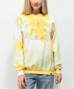 JV By Jac Vanek Don't Bother Orange Tie Dye Crewneck