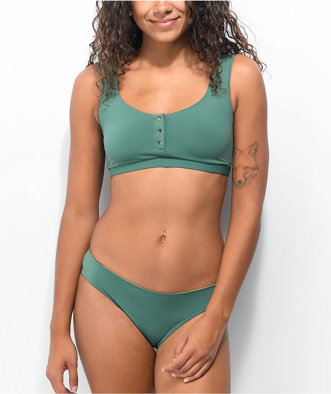 Kikirio Evey Snap Green Bikini Bottom 1 Kikirio Evey Snap Green Bikini Bottom
