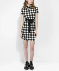 Lurking Class By Sketchy Tank Black & White Plaid Tie Dress -Swimwear Store Lurking Class by Sketchy Tank Black White Plaid Tie Dress 358053 alt7 US