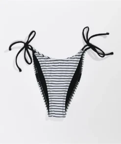 Lurking Class By Sketchy Tank Peeking Black & White Stripe High Leg Bikini Bottom -Swimwear Store Lurking Class by Sketchy Tank Peeking Black White Stripe High Leg Bikini Bottom 353145 alt3 US