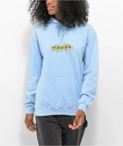Monet Flower Power Light Blue Hoodie
