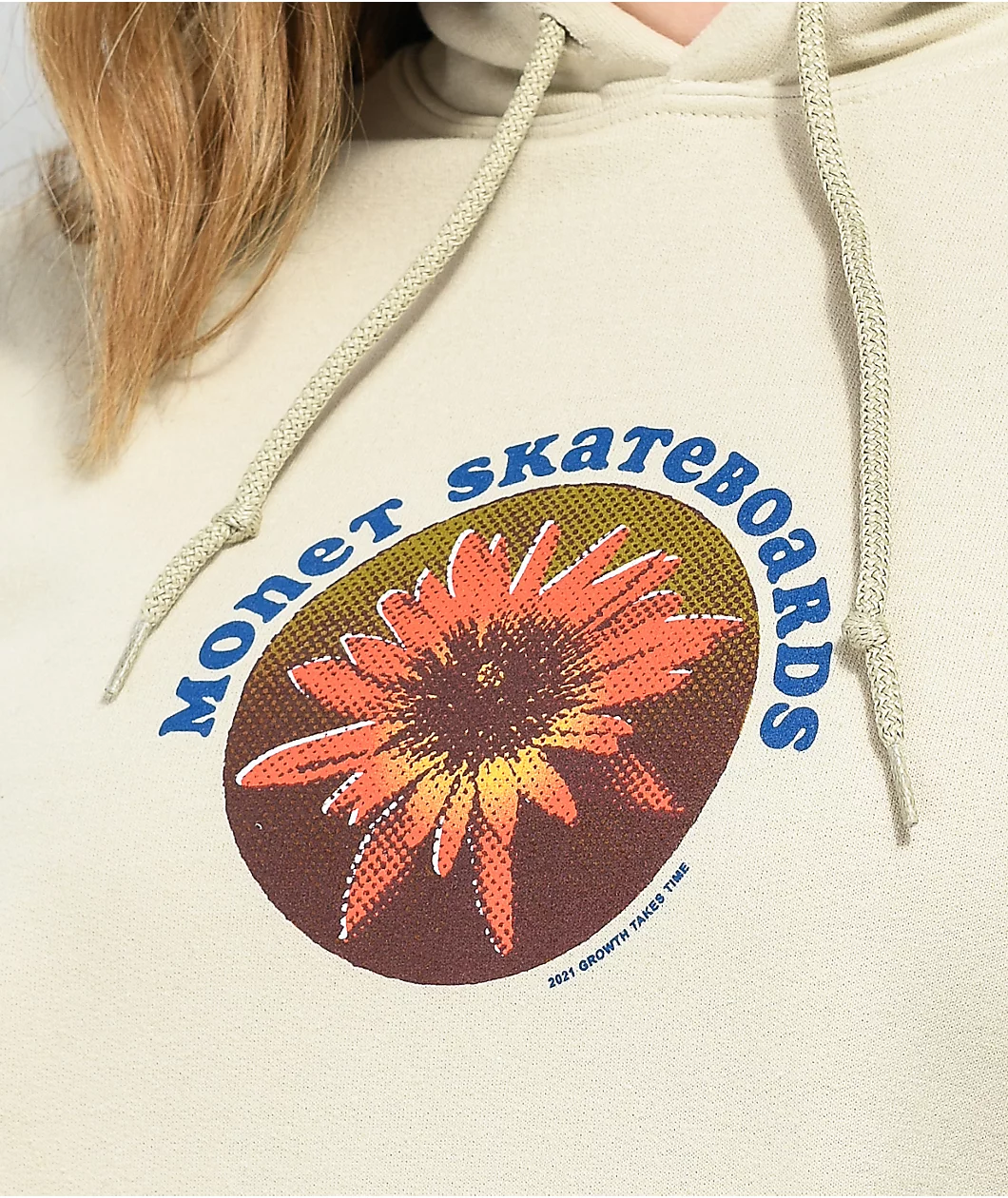 Monet Growth Takes Time Sand Hoodie 2 Monet Growth Takes Time Sand Hoodie - Image 2