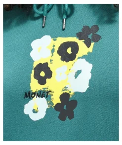 Monet Mason Blurred Flowers Turquoise Hoodie -Swimwear Store Monet Mason Blurred Flowers Turquoise Hoodie 351080 back US