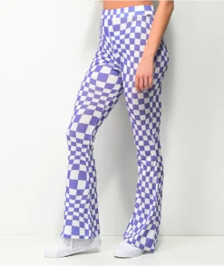 NGOrder Warped Purple & White Flare Pants -Swimwear Store NGOrder Warped Purple White Flare Pants 350735 alt1 US