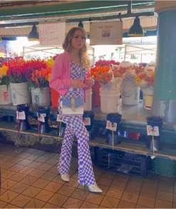 NGOrder Warped Purple & White Flare Pants -Swimwear Store NGOrder Warped Purple White Flare Pants 350735 alt4 US