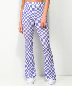 NGOrder Warped Purple & White Flare Pants