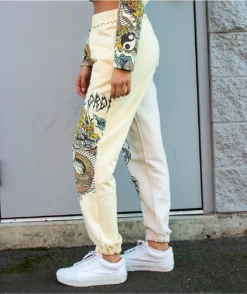 NGOrder Yin Yang Dragon Panel Yellow & Beige Sweatpants -Swimwear Store NGOrder Yin Yang Dragon Panel Yellow Beige Sweatpants 342141 alt4 US