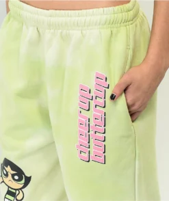 NGOrder X Powerpuff Girls Buttercup Green Tie Dye Jogger Sweatpants -Swimwear Store NGOrder x Powerpuff Girls Buttercup Green Tie Dye Jogger Sweatpants 353100 alt1 US