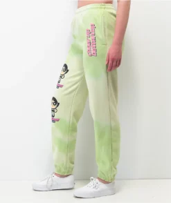 NGOrder X Powerpuff Girls Buttercup Green Tie Dye Jogger Sweatpants -Swimwear Store NGOrder x Powerpuff Girls Buttercup Green Tie Dye Jogger Sweatpants 353100 alt5 US