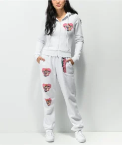 NGOrder X Powerpuff Girls White Jogger Sweatpants -Swimwear Store NGOrder x Powerpuff Girls White Jogger Sweatpants 353099 alt4 US