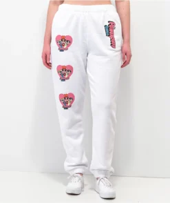 NGOrder X Powerpuff Girls White Jogger Sweatpants -Swimwear Store NGOrder x Powerpuff Girls White Jogger Sweatpants 353099 alt5 US