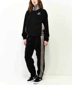 Nike Sportswear Essential Black & Grey Fleece Sweatpants -Swimwear Store Nike Sportswear Essential Black Grey Fleece Sweatpants 348540 alt5 US