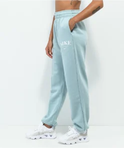 Nike Sportswear Essential Light Blue Fleece Sweatpants -Swimwear Store Nike Sportswear Essential Light Blue Fleece Sweatpants 356205 alt1 US