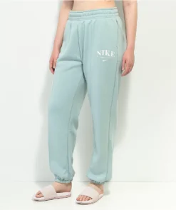 Nike Sportswear Essential Light Blue Fleece Sweatpants -Swimwear Store Nike Sportswear Essential Light Blue Fleece Sweatpants 356205 alt3 US