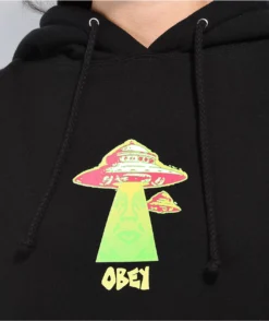 Obey Abduction Black Hoodie -Swimwear Store Obey Abduction Black Hoodie 362377 alt1 US