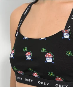 Obey Biscayne Mushroom Black Sports Bra 6 Obey Biscayne Mushroom Black Sports Bra -Swimwear Store Obey Biscayne Mushroom Black Sports Bra 353664 alt1 US