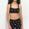 Obey Biscayne Mushroom Black Sports Bra