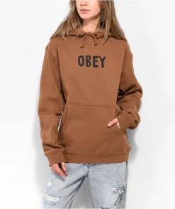 Swimwear Store -Swimwear Store Obey Hong Kong Photo Brown Sugar Hoodie 369190 back US