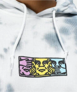 Obey No Evil Grey Tie Dye Hoodie -Swimwear Store Obey No Evil Grey Tie Dye Hoodie 346043 alt1 US