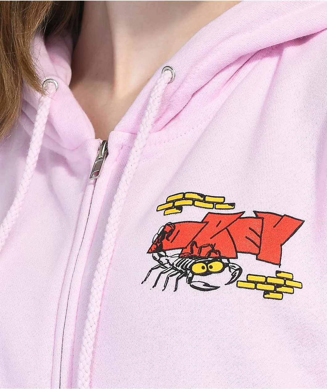 Obey Scorpion Pink Zip Hoodie 3 Obey Scorpion Pink Zip Hoodie - Image 3