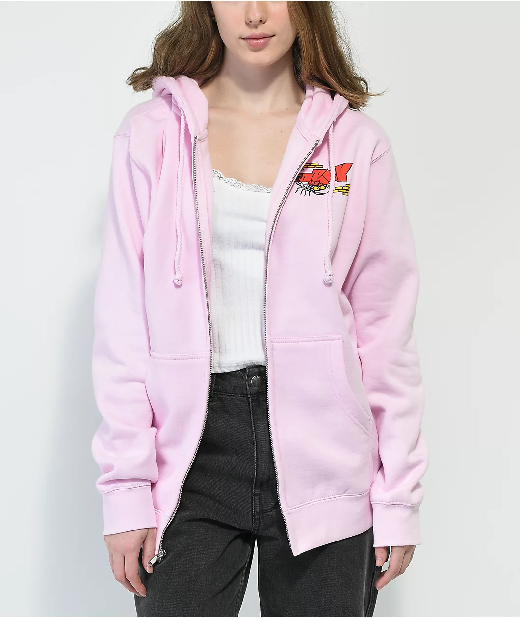 Obey Scorpion Pink Zip Hoodie 4 Obey Scorpion Pink Zip Hoodie - Image 4