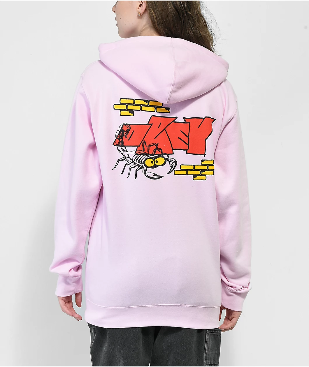 Obey Scorpion Pink Zip Hoodie 1 Obey Scorpion Pink Zip Hoodie