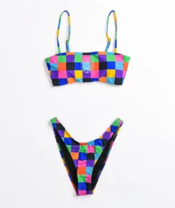 Odd Future Multi Checkered Bandeau Bikini Top -Swimwear Store Odd Future Multi Checkered Bandeau Bikini Top 337880 alt1 US