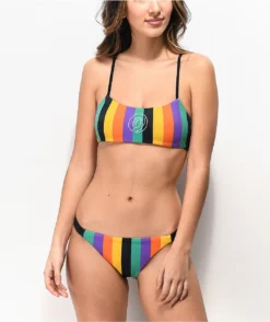 Odd Future Rainbow Stripe Bralette Bikini Top -Swimwear Store Odd Future Rainbow Stripe Bralette Bikini Top 325812 alt2 US