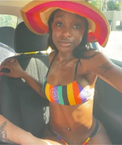 Odd Future Rainbow Stripe Bralette Bikini Top -Swimwear Store Odd Future Rainbow Stripe Bralette Bikini Top 325812 alt3 US