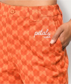 Petals And Peacocks Butterfly Checkered Orange Work Pants -Swimwear Store Petals and Peacocks Butterfly Checkered Orange Work Pants 349382 alt2 US
