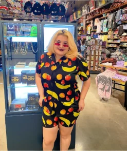 Petals And Peacocks Mixed Fruit Black Board Shorts -Swimwear Store Petals and Peacocks Mixed Fruit Black Board Shorts 346597 alt2 US