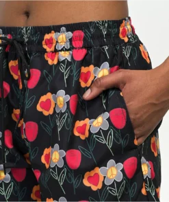 Petals By Petals And Peacocks Flower Print Black Board Shorts -Swimwear Store Petals by Petals and Peacocks Flower Print Black Board Shorts 355310 alt1 US