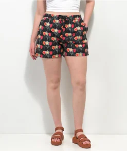 Petals By Petals And Peacocks Flower Print Black Board Shorts -Swimwear Store Petals by Petals and Peacocks Flower Print Black Board Shorts 355310 alt3 US