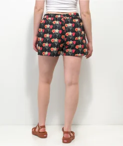 Petals By Petals And Peacocks Flower Print Black Board Shorts -Swimwear Store Petals by Petals and Peacocks Flower Print Black Board Shorts 355310 alt4 US