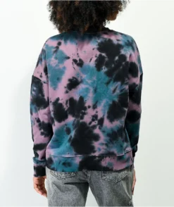 Petals By Petals And Peacocks Herbs Blue & Purple Tie Dye Crewneck Sweatshirt -Swimwear Store Petals by Petals and Peacocks Herbs Blue Purple Tie Dye Crewneck Sweatshirt 353420 alt1 US
