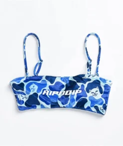 Swimwear Store 15 RIPNDIP Blue Camo Bandeau Bikini Top