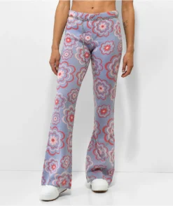Ragged Priest Flower Power Purple Flare Pants