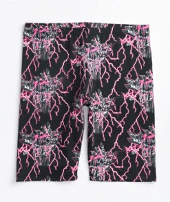 SWIXXZ Pink Lightning Black Bike Shorts