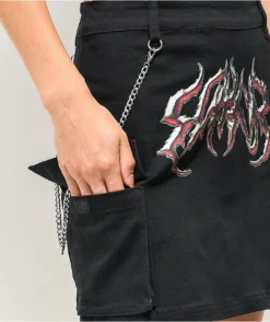 SWIXXZ Rustic Metal Black Cargo Skirt -Swimwear Store SWIXXZ Rustic Metal Black Cargo Skirt 348009 alt2 US