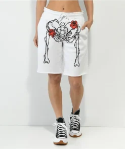 SWIXXZ Skeleton White Sweat Shorts