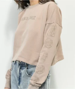 Santa Cruz Gateway Strip Mauve Crop Crewneck Sweatshirt -Swimwear Store Santa Cruz Gateway Strip Mauve Crop Crewneck Sweatshirt 351610 alt2 US